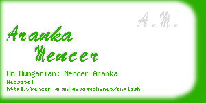 aranka mencer business card